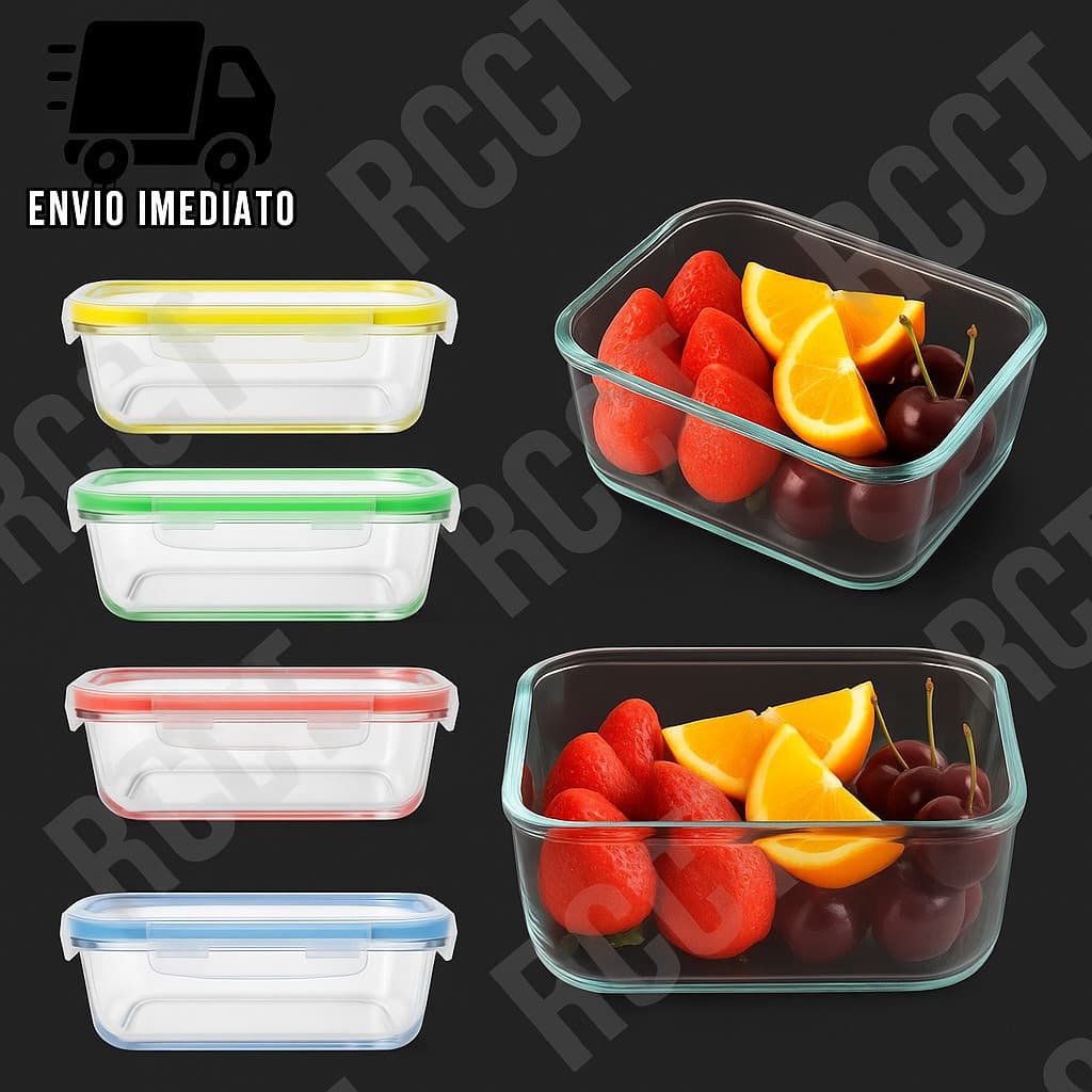 Pote de Vidro Refratário 1040ml com Tampa Hermética  Freezer e Micro-ondas