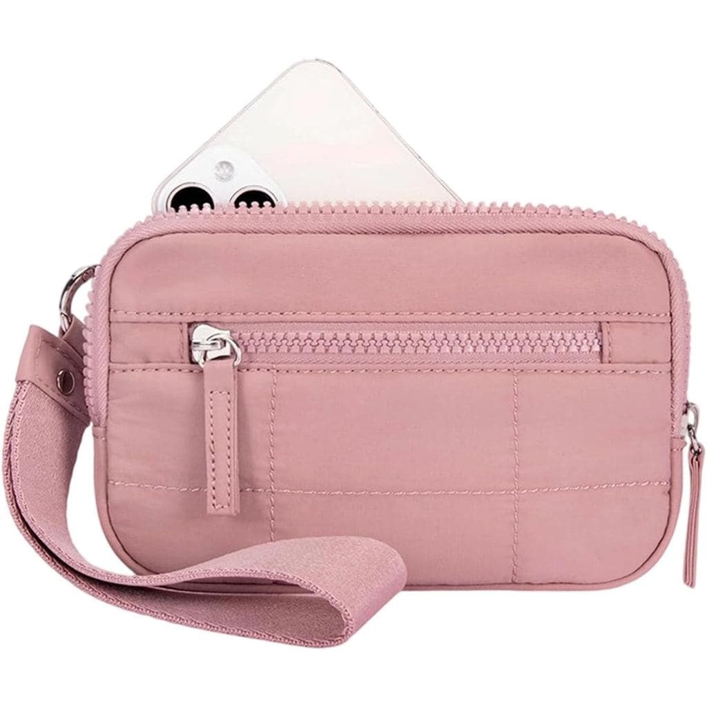 Bolsa compacta com zíper, porta-cartões e porta-moedas, carteira de viagem feminina com alça de ombro ajustável e porta-