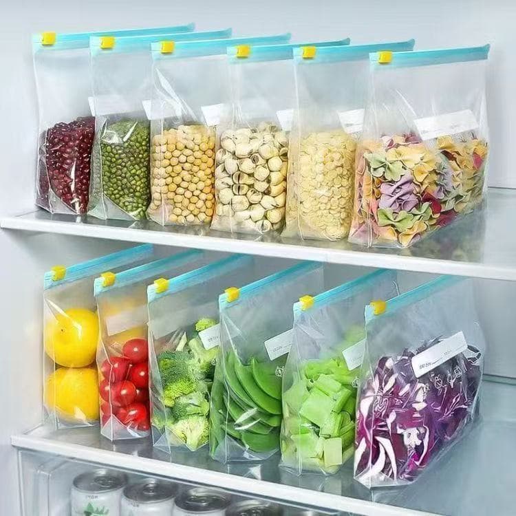Kit 20 Sacos ZIP Para Armazenar Alimentos Reutilizável Congelador