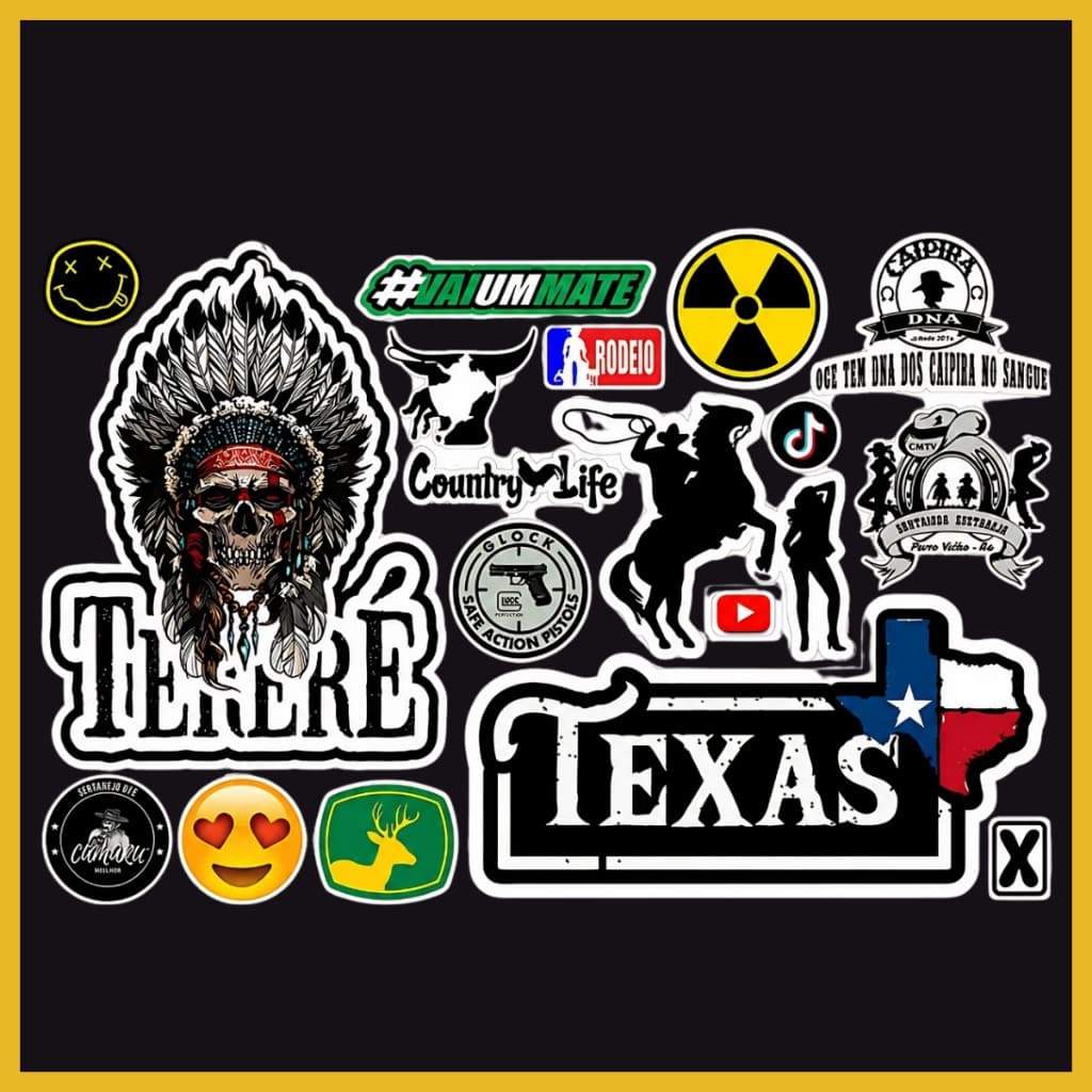 Adesivos Tereré Country Agro - Cartela com 19 Adesivos Loja2801