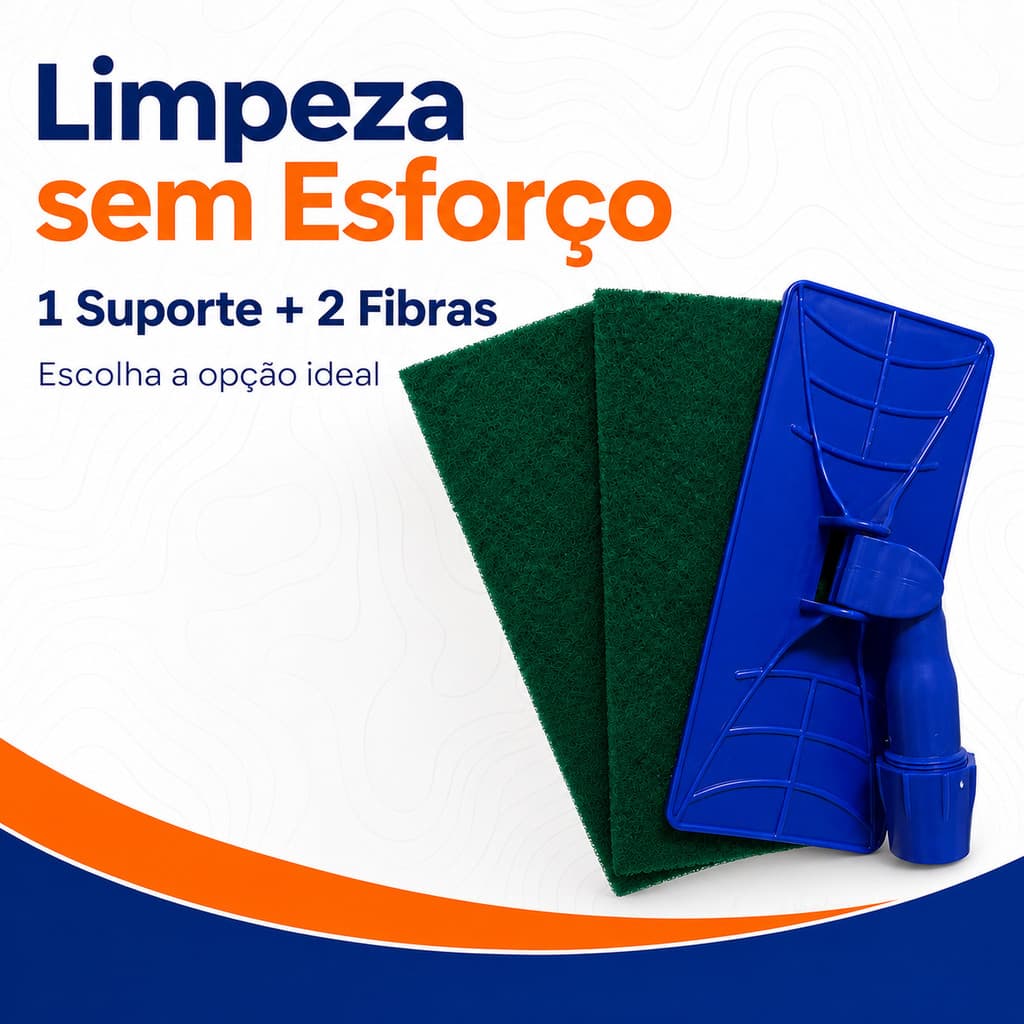 Kit Suporte Limpa Tudo Mop  Pega Fibra + 2 fibras uso geral Limpeza pesada