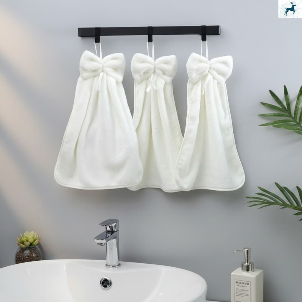 3 Pçs Coral Velo Mão Toalha Macio Absorvente Anti Derramamento Pano De Limpeza Cozinha Banheiro