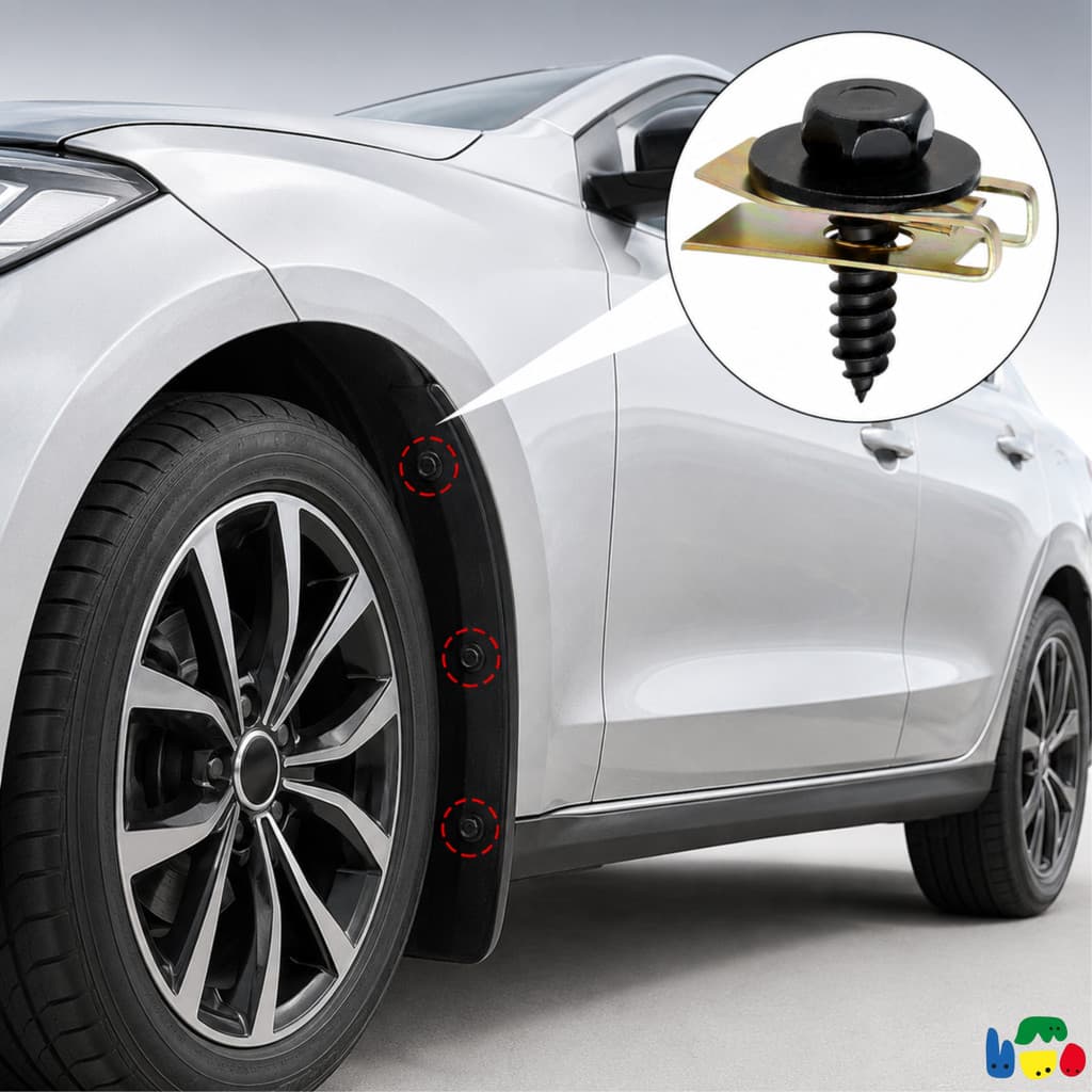 Kit 30 Parafusos Parachoque Automotivo Carro Parabarro Com Guia Grampo Presilha Universal