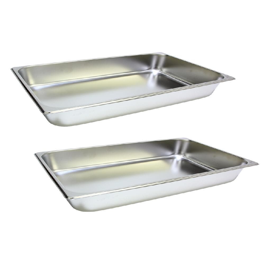 2 Cuba Gastronomica Inox 1/1 53x32,5x6,5cm Buffet Restaurant