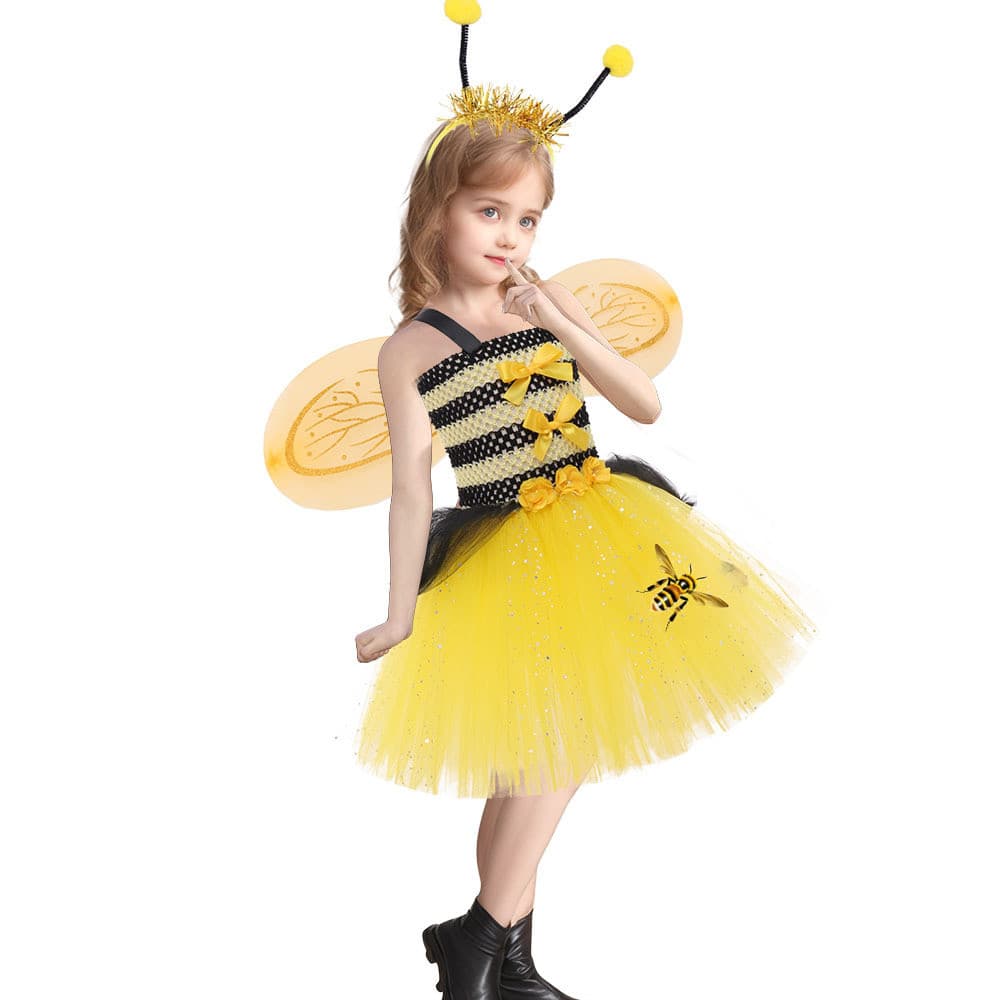 Fantasia infantil de abelha pequena, fantasia de dia das crianças para meninas, fantasias de Halloween, Cosplay de inset