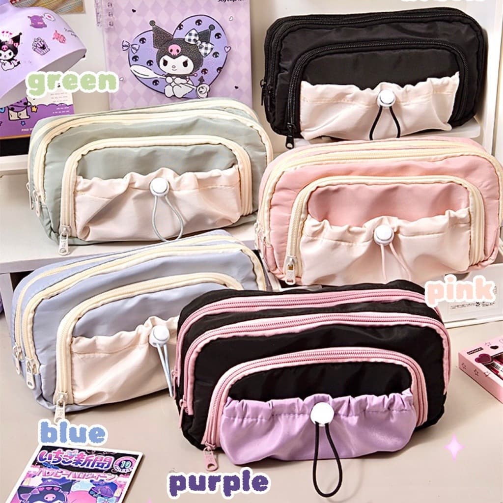 Grande Capacidade 4 Camadas Sacos De Lápis Kawaii Bolso Frontal Bolsa Meninos Meninas Escola Papelaria Criativo Caso