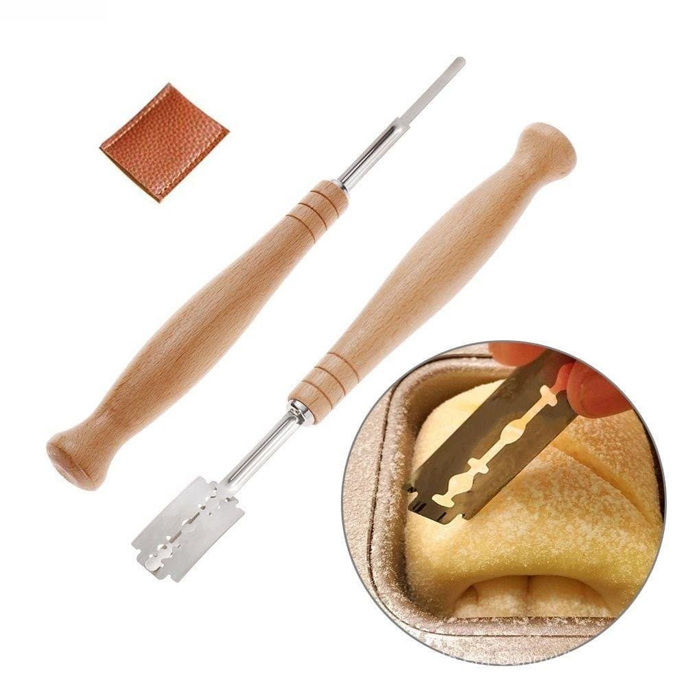 Cortador de pão ferramentas de cozimento ferramentas úteis cortador de baguete lâmina curvada lâmina substituível faca a