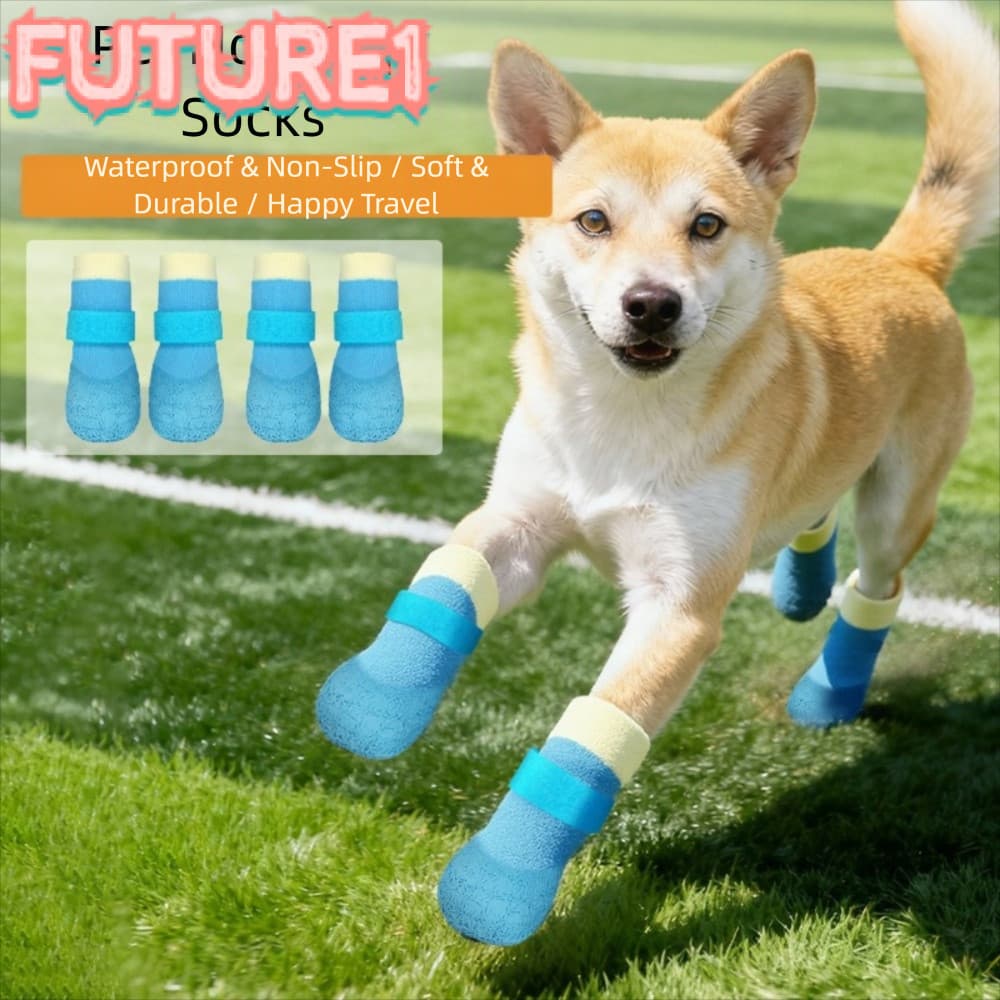 Futuro 4 Pçs/Set Sapatos De Malha De Filhote De Cachorro , Impermeáveis Anti-Sujos , Capa De Pé Antiderrapante Resistent
