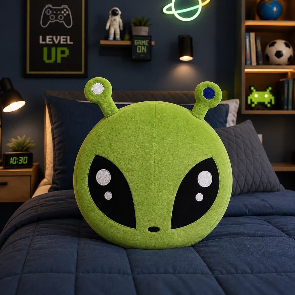 Almofada Alienígena Decorativa Pelúcia Macia Criativa para Sofá Quarto Presente