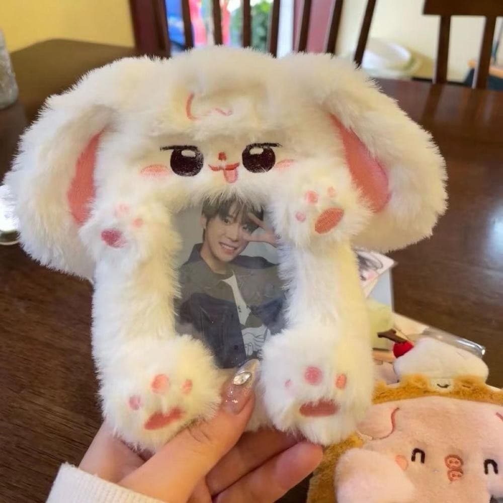 Suporte De Cartão Fotográfico Kpop De Pelúcia Fofo , Protetor De Crédito De Banco De Identificação De Animal De Desenho