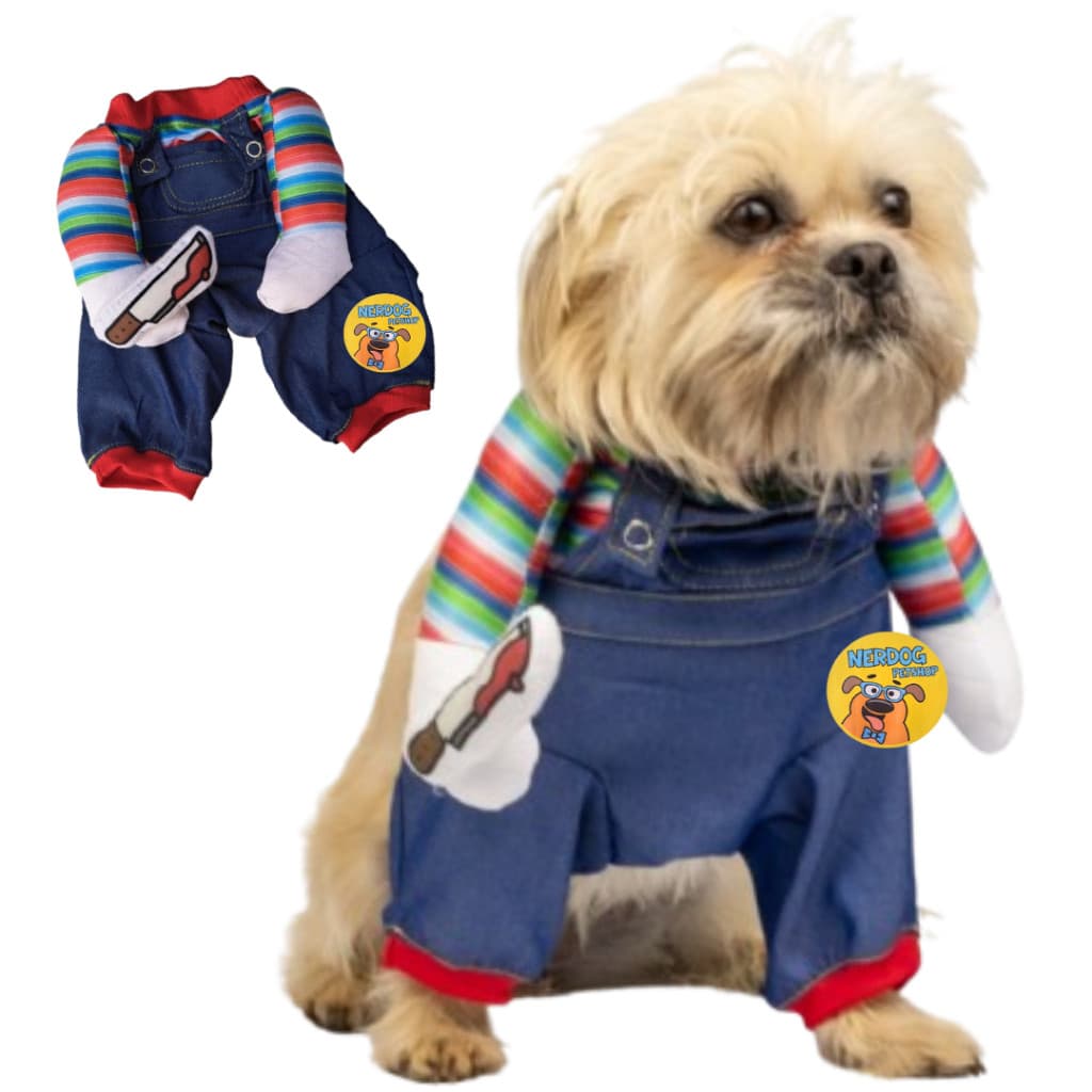 Fantasia Pet Roupa Cachorro Gato Festa Cosplay Carnaval Halloween Chucky Boneco Assassino