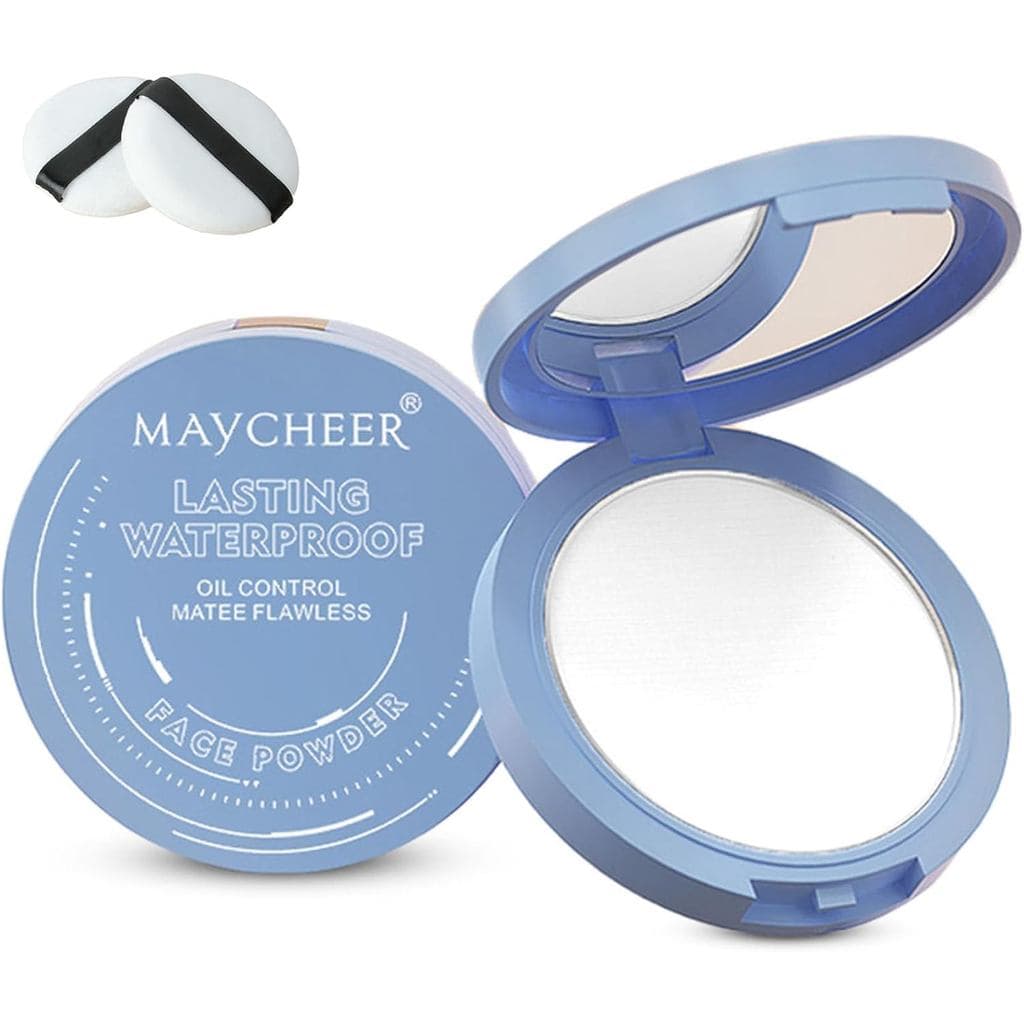 Pó Facial Maycheer, Pó Compacto Absorvente de Óleo à Prova d'Água e de Longa Duração para o Rosto (04 TRANSLUCENT)