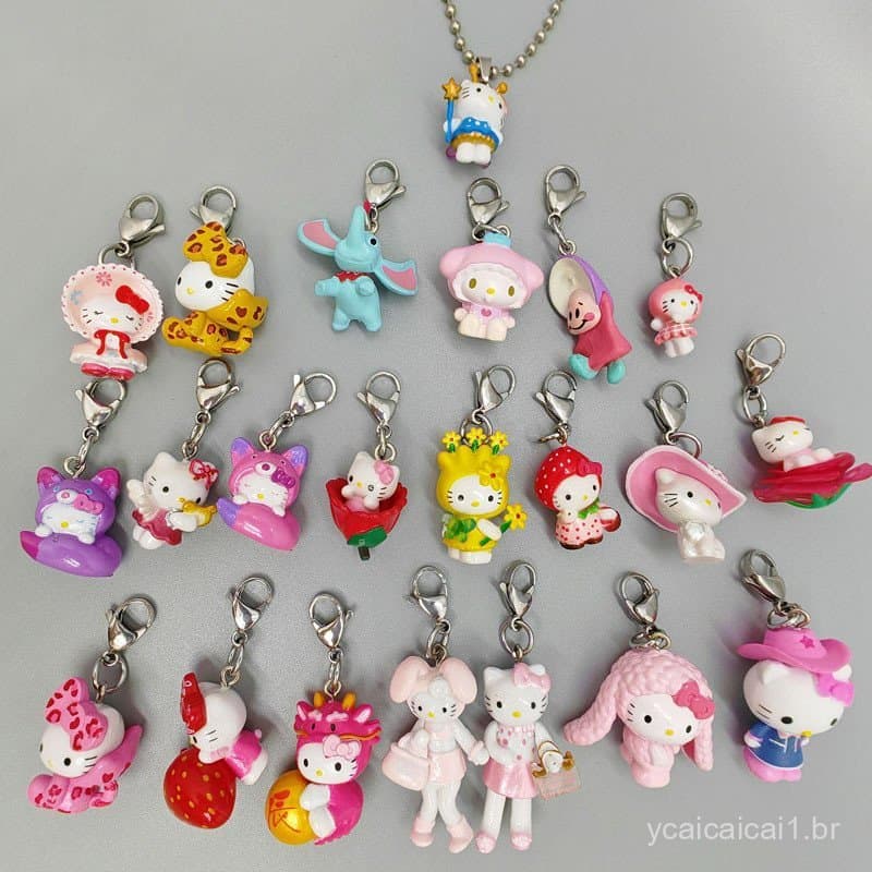 44 Estilos Kawaii Sanrio Monsters University Kuromi Hello Kitty Chaveiro Criativo KT Cat Porta-Chaves Bonito Desenho Ani