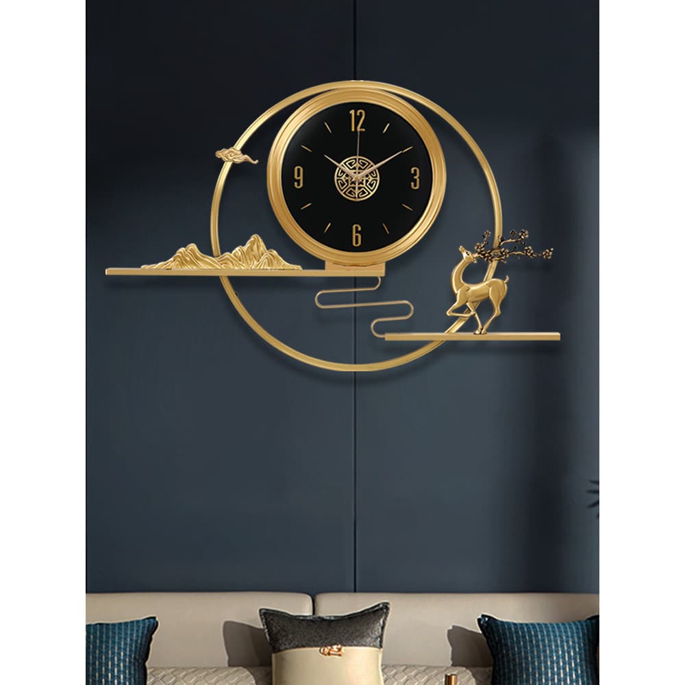 Novo relógio de parede chinês sala estar casa moda fundo decoração da parede arte 2026 novo estilo relógio parede bronze