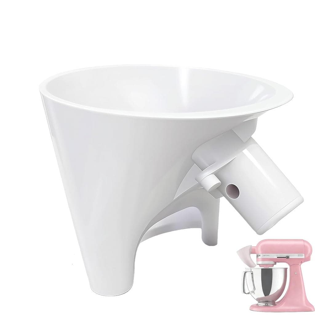 Funil para Farinha para Batedeira KitchenAid de 5 Quartos, Acessório Anti-Respingos para Batedeira de Cabeça Inclinada d