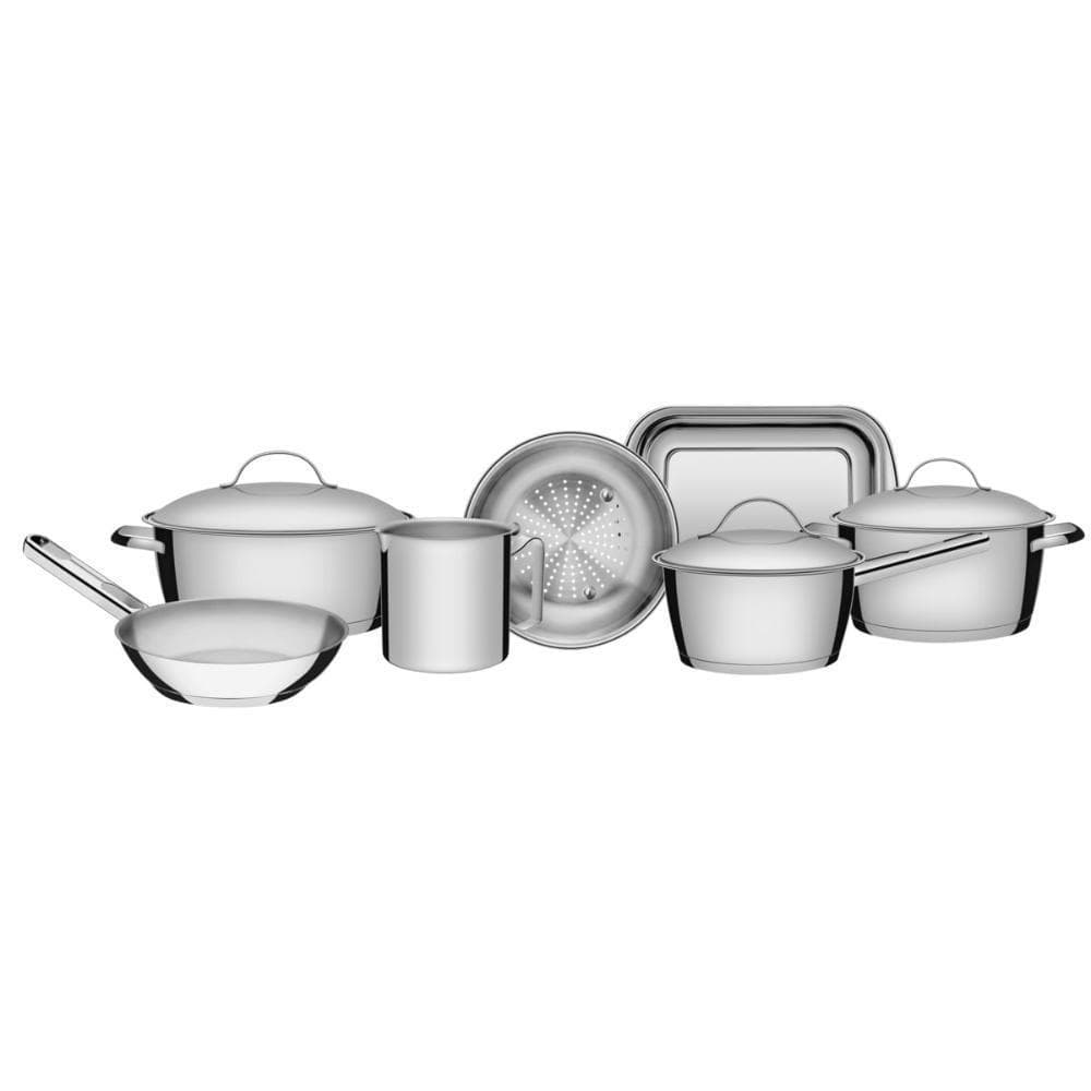 Jogo de Panelas Tramontina Allegra em Aço Inox Fundo Triplo 7 Peças Inox