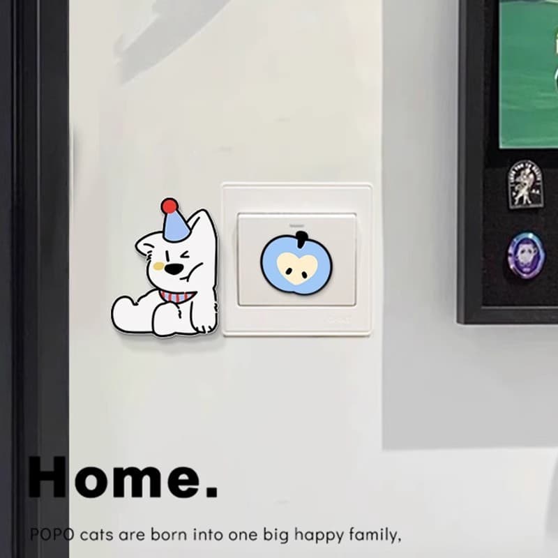 Adesivos fofos para interruptores para cobrir tomadas, embelezar e esconder imperfeições, protetores decorativos para in