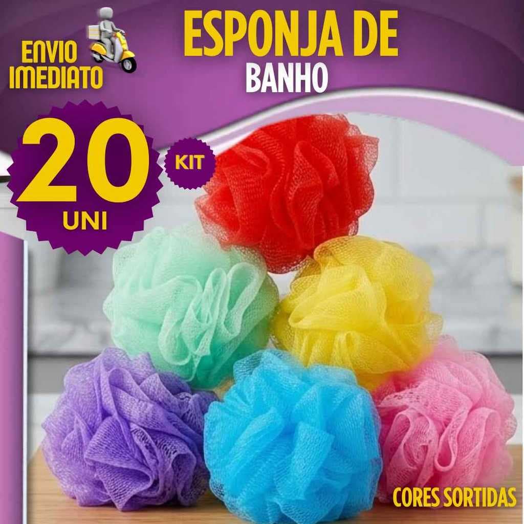 Esponja de Banho 5/10/15/20 Peças Esponja para Banho Macia Bucha de Banho Cor Sortidas com Cordinha