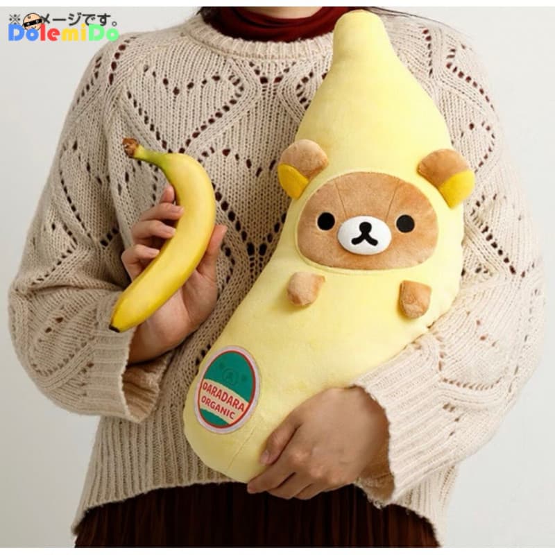 Nova versão japonesa do popular Banana Rilakkuma, almofada de pelúcia de urso fofo, almofada pendente Rilakkuma.