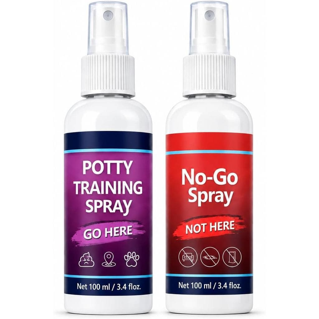 Spray para Treinamento Sanitário de Cães, Conjunto de Spray para Treinamento Sanitário "Vá Aqui e Não Vá Aí", Auxiliar p