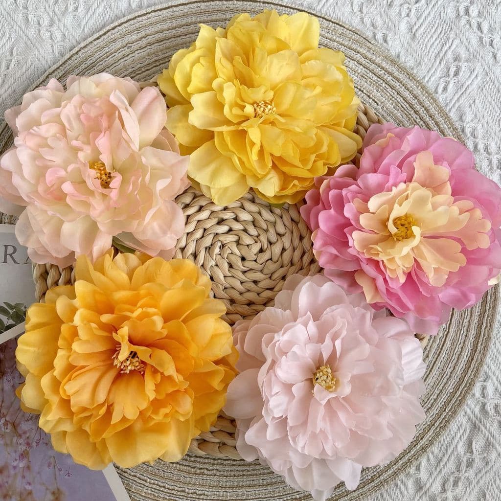Flores artificiais 17 cores 15cm cabeça de flor de peônia francesa Hanfu cocar lâmpada de flores decorativas vendas dire