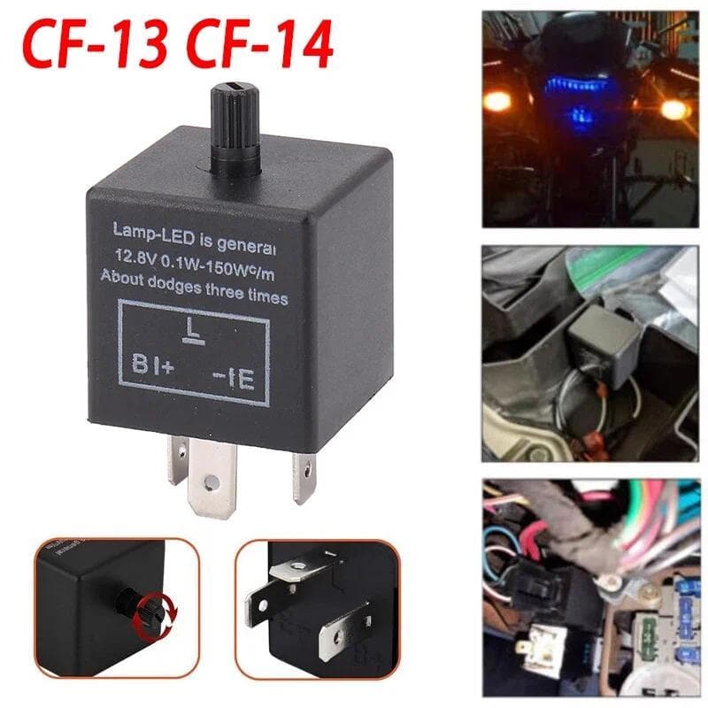 Universal 12V 3 Pinos CF-13-14 JL-02 Motocicleta LED Pisca Relé Automóvel Sinal De Volta Luz Interruptor Da