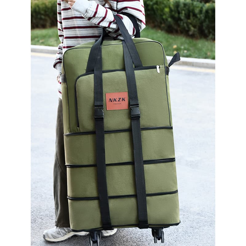 Oversized 158 saco de remessa de ar lona mochila dobrável roda saco de viagem em movimento escola no exterior mochila