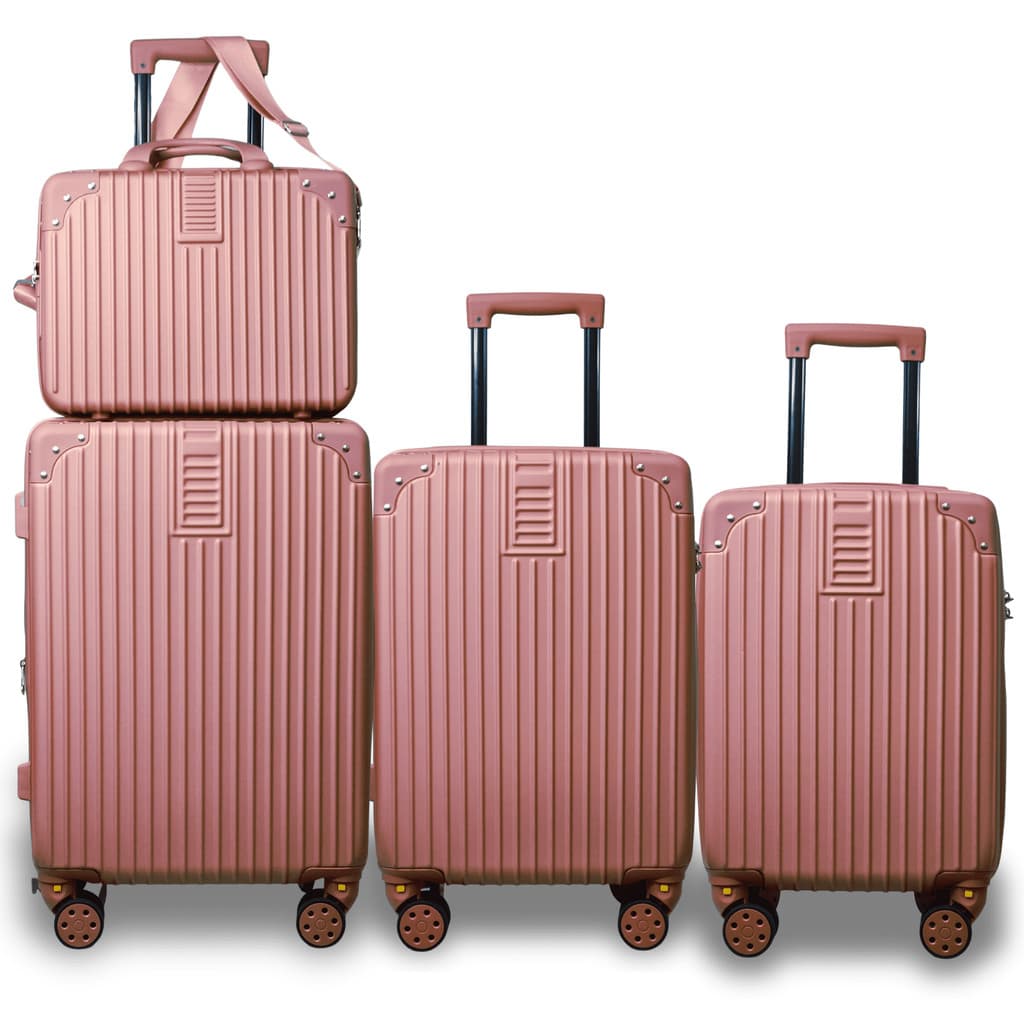 Kit 3 Malas Pequenas em ABS Rígido + Frasqueira Conjunto Completo para Viagem Bagagem Mala de Bordo