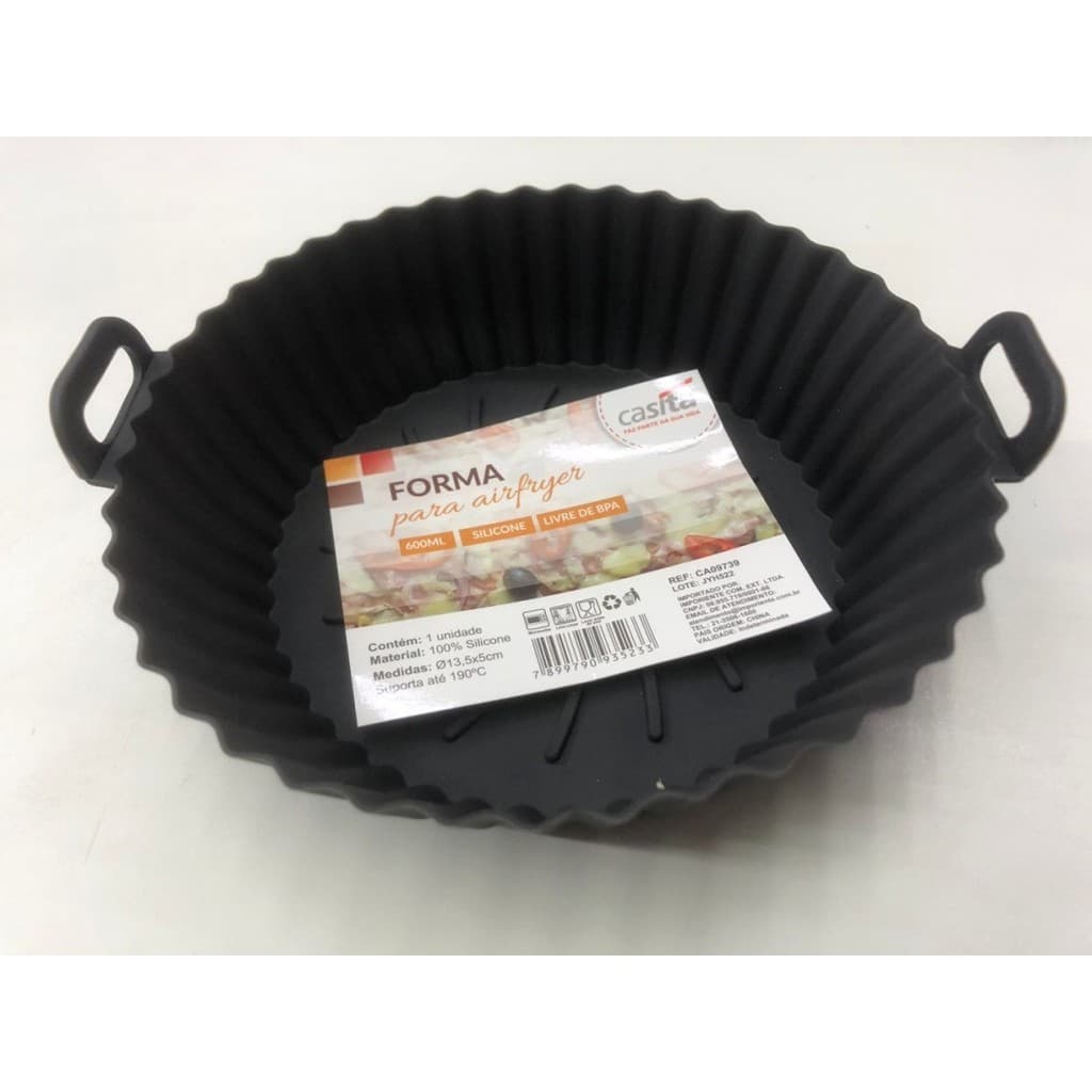 Forma de Silicone para Airfryer Cesto Reutilizável 600ml