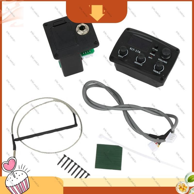 [tyler_w] Pré-Amplificador De Equalizador De Guitarra Acústica Com Afinador De Procedimento Digital De 3 Bandas E Captad