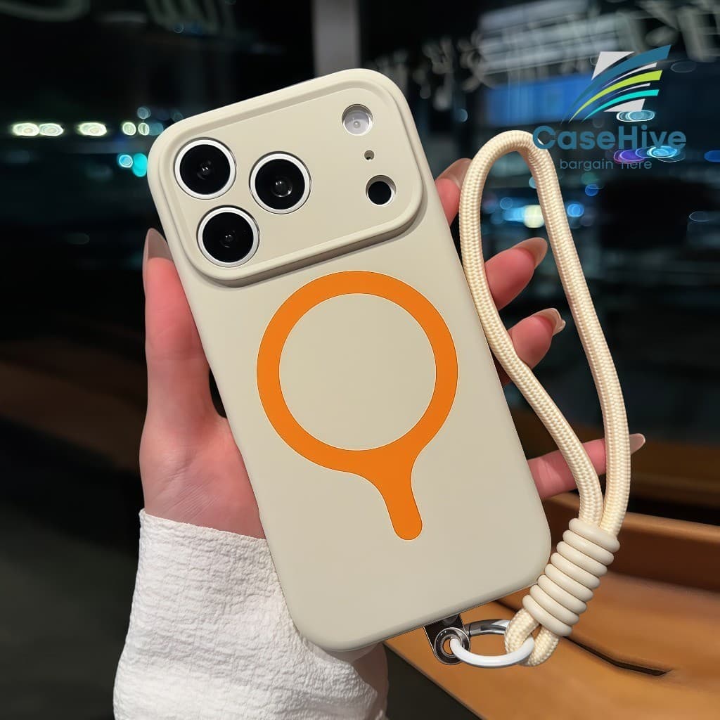 Novo Minimalista Contraste Cor Pele Sentimento Silicone Magnético Caso De Telefone Para iPhone 17 16 15 Pro Max Corpo In