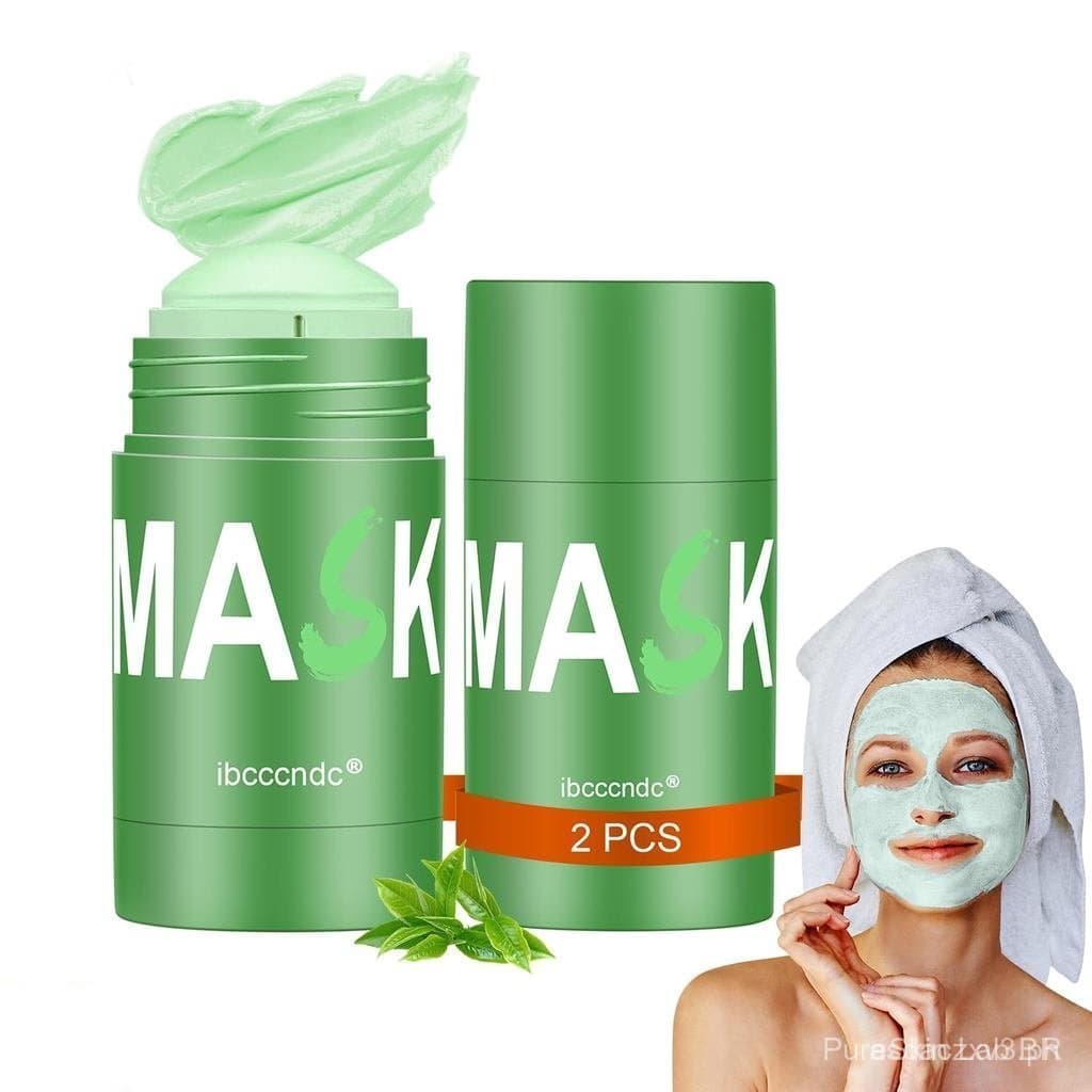 Máscara de Limpeza Profunda de Chá Verde 2PCS, Removedor de Cravos com Extrato de Chá Verde para Limpeza Profunda dos Po