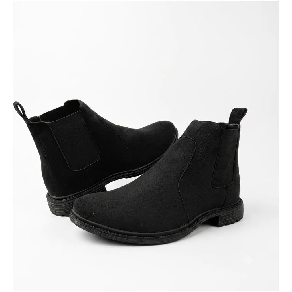 Bota Chelsea Feminina Masculina Camurça Sintética Solado Borracha Antiderrapante Sem Cadarço