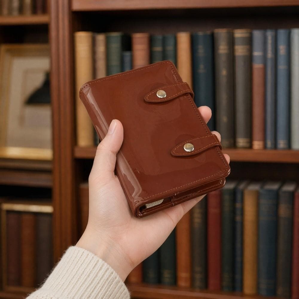 Planejador De Bolso FIWICKA , Blocos De Notas Capa De Couro Mini Bloco , Livro De Contabilidade Espiral Encadernado Cade