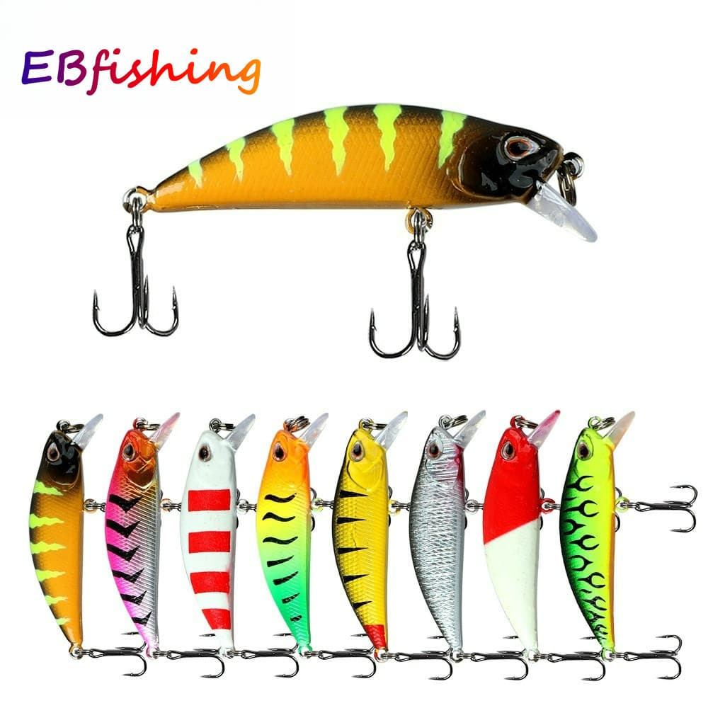 1pcs 5g/5cm Pesca Afundando Minnow Isca Com 2 Trible Gancho De Equipamento De