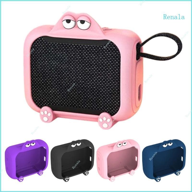 Renala Capa Alto-Falante Portátil Silicone Flexível Acesso Botão E Formato Envoltório Para Viagem