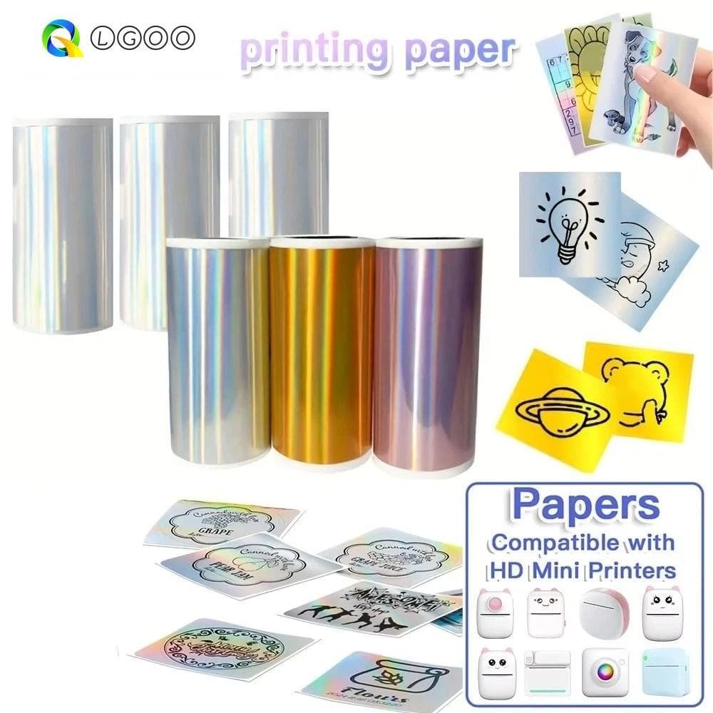 Papel Térmico Holográfico LGOO , Papéis De Impressora Térmica Brilhantes De Cores Vibrantes , De Longa Duração
