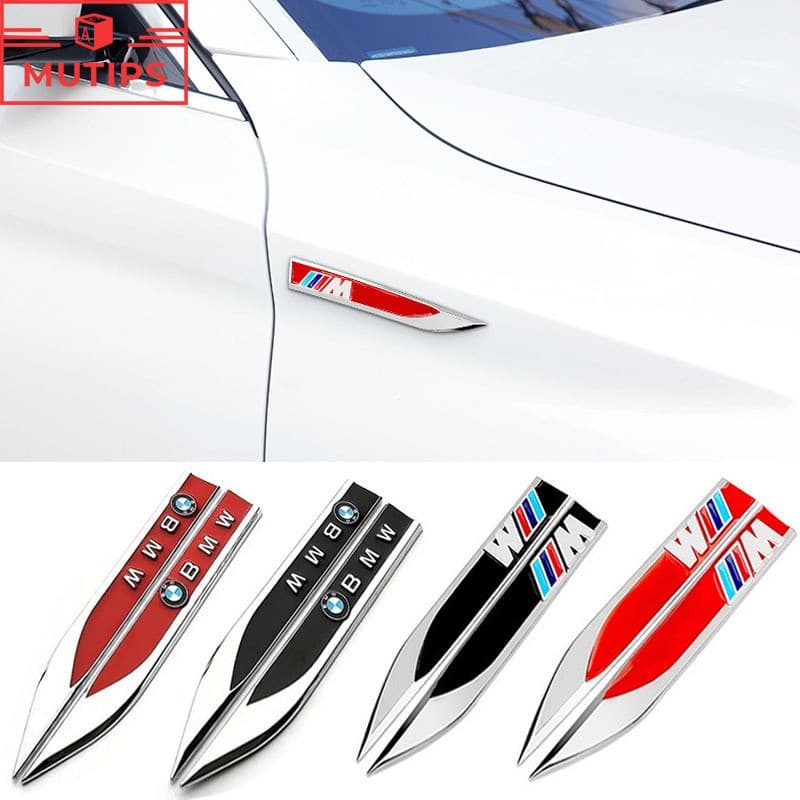 Adesivo de Emblema Lateral em Metal 3D para BMW (2 Peças) - Decoração para F30 E36 320i X1 E46 E90 J3A8