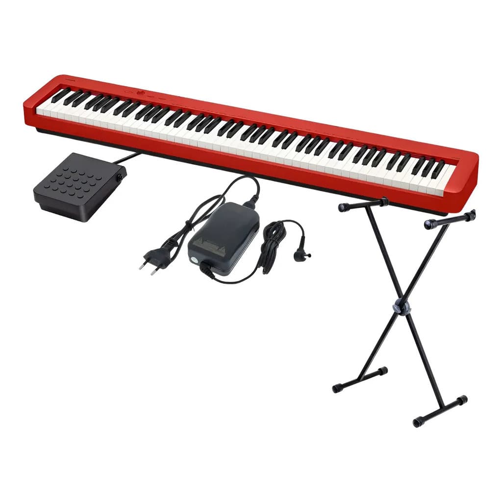 Piano Digital Casio CDP-S160 Stage 88 Teclas Ação Martelo Graduada Polifonia 64 com Pedal Sustain, Fonte e Suporte em X