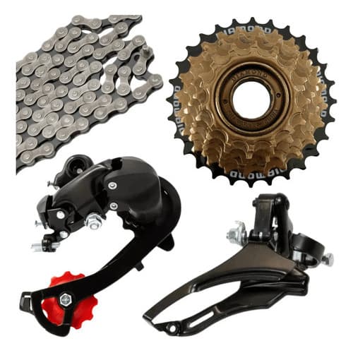 Kit Bicicleta 21 Marchas Câmbios Paco + Catraca+ Corrente