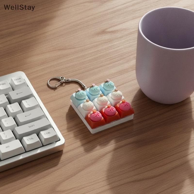 [WellStay] Chaveiro Clier Fidget De 9 Teclas Mini Teclado Brinquedo Sensorial Para Alívio Do Estresse Adolescentes Uso D