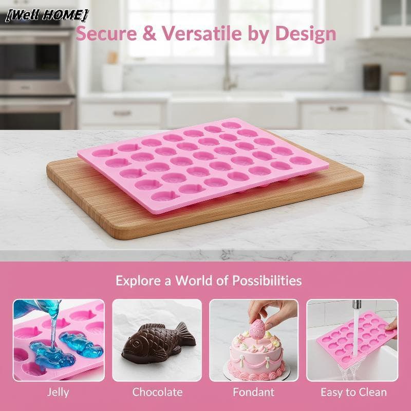 [Bem Casa] Molde De Cozimento De Silicone Para Peixes Pequenos , Seguro Alimentos , Não Sti Chocolate , Doces , Gelatina