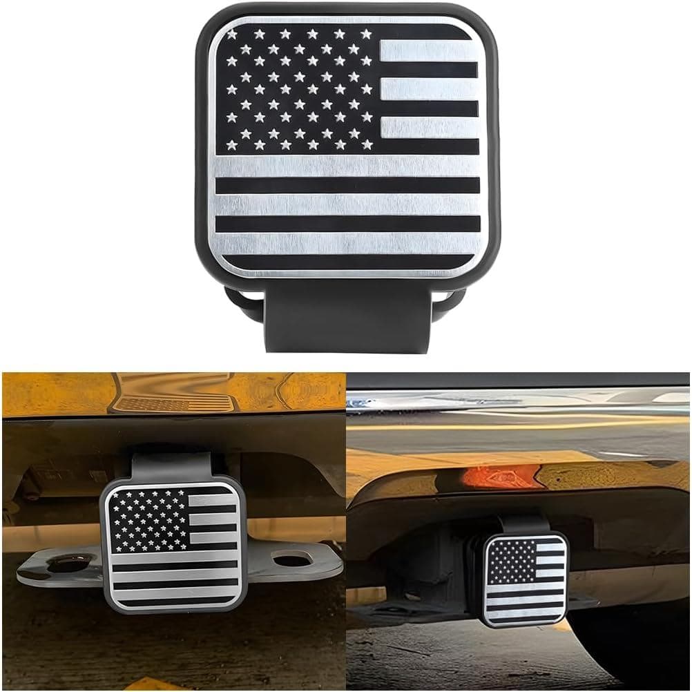 Capa para Engate de Reboque para Receptor de 2", Capa de Borracha com Bandeira Americana para Engate de Reboque, Acessór