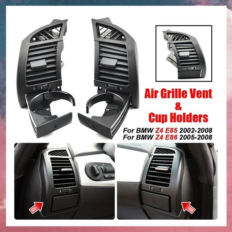 (Rjqx) Grade De Ventilação De Ar Condicionado Frontal Esquerda/Direita Com Suporte De Copo Para Z4 E85 E86 2003-2008 691