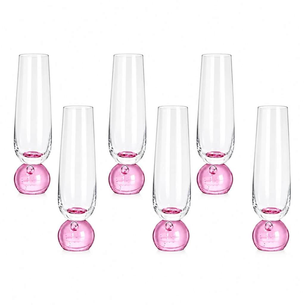 Jogo de 6 Taças Champagne Vidro Orbe Rose - Tuut UB