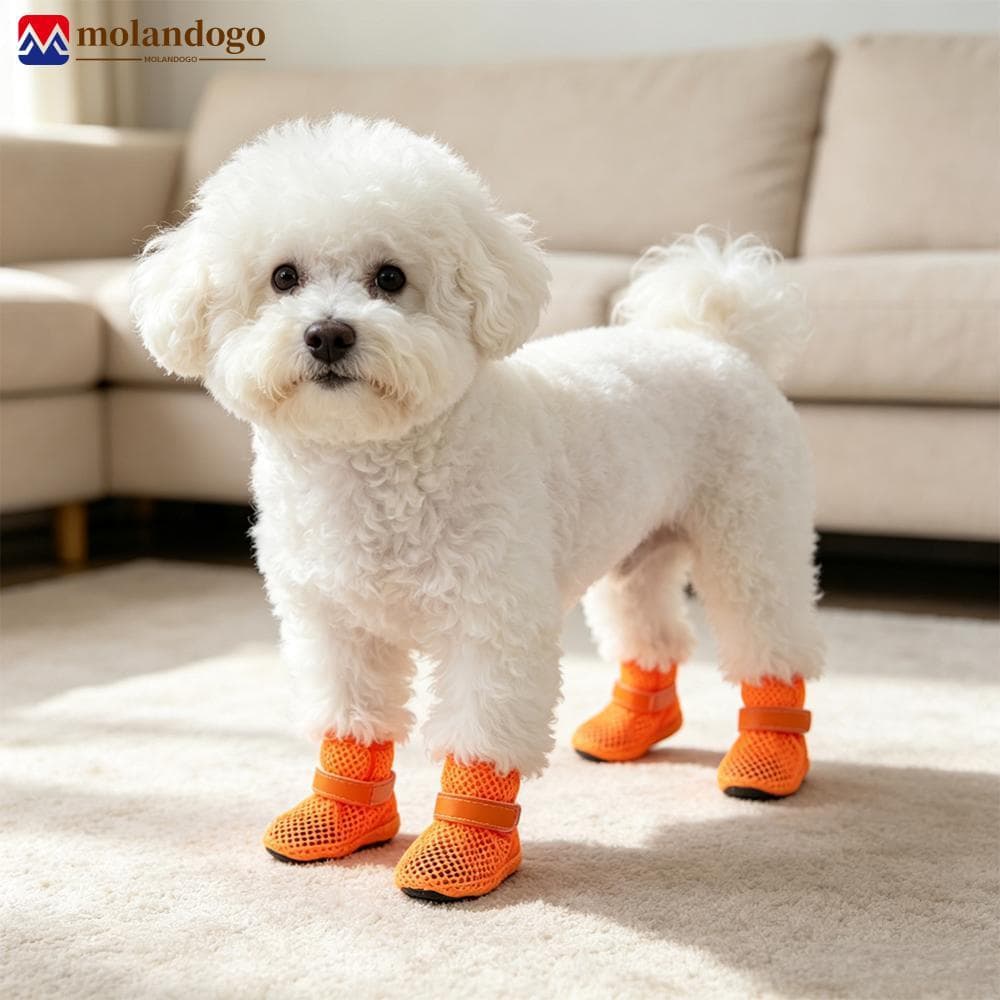 Milandogo Sapatos De Malha Respirável Para Cães Pequenos Sola Macia Antiderrapante Botas Animais De Estimação Primavera