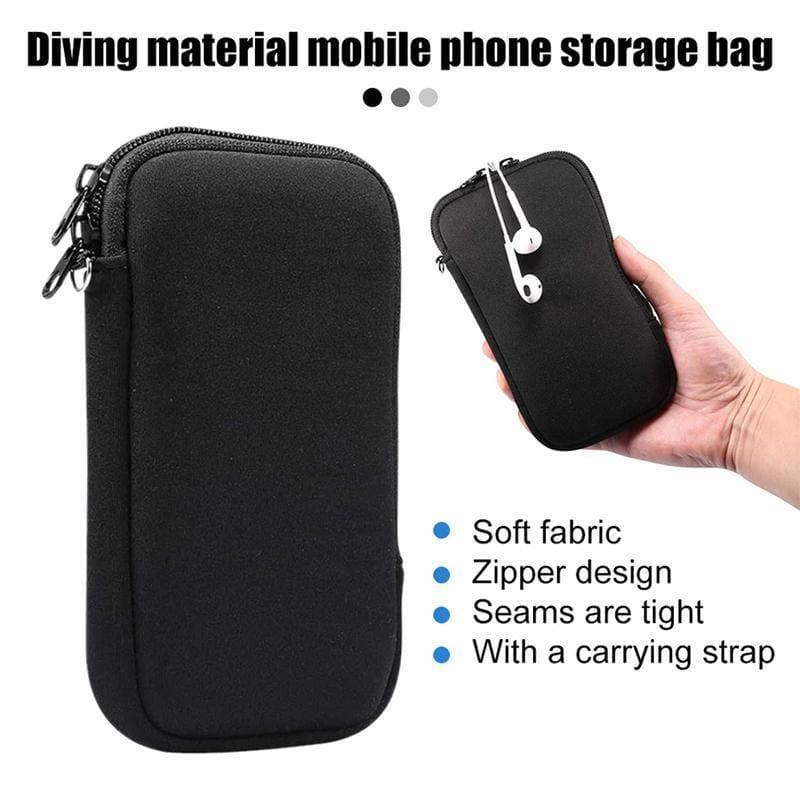 Bolsa Protetora De Telefone De Neoprene , Capa Universal Com Zíper , Leve E Macia Para Escritório Uso Diário