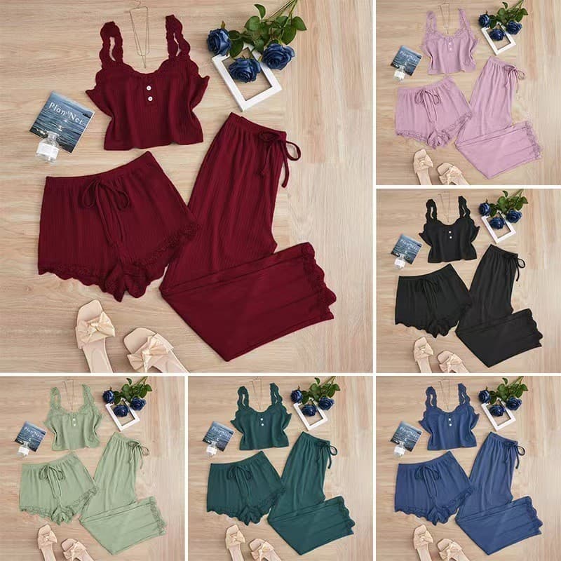 Cross-Border novo estilo camisola de renda Shorts longos pijamas senhoras exterior Wear magro-ajuste quente-