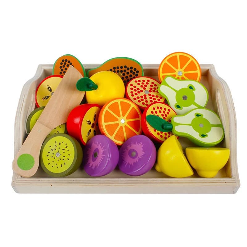 Conjunto de Brinquedos de Cozinha de Madeira Cortando Frutas e Legumes Conjunto Educacional Presente para Crianças