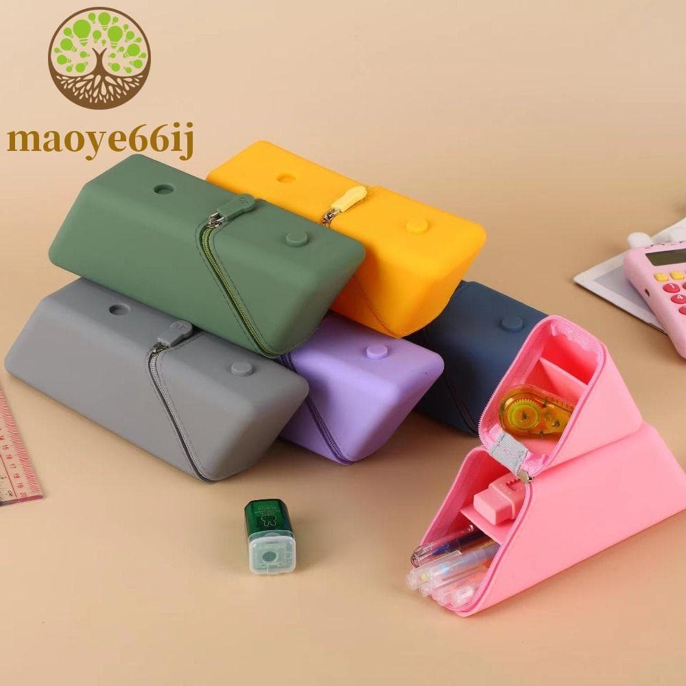 Organizador De Papelaria MAOYE66 , Estojo Retangular Vertical De Silicone Para Lápis , Bolsa Divisória